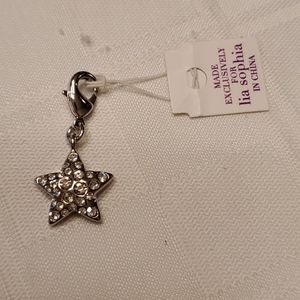 Lia Sophia Crystal Star Silver Charm- NWT